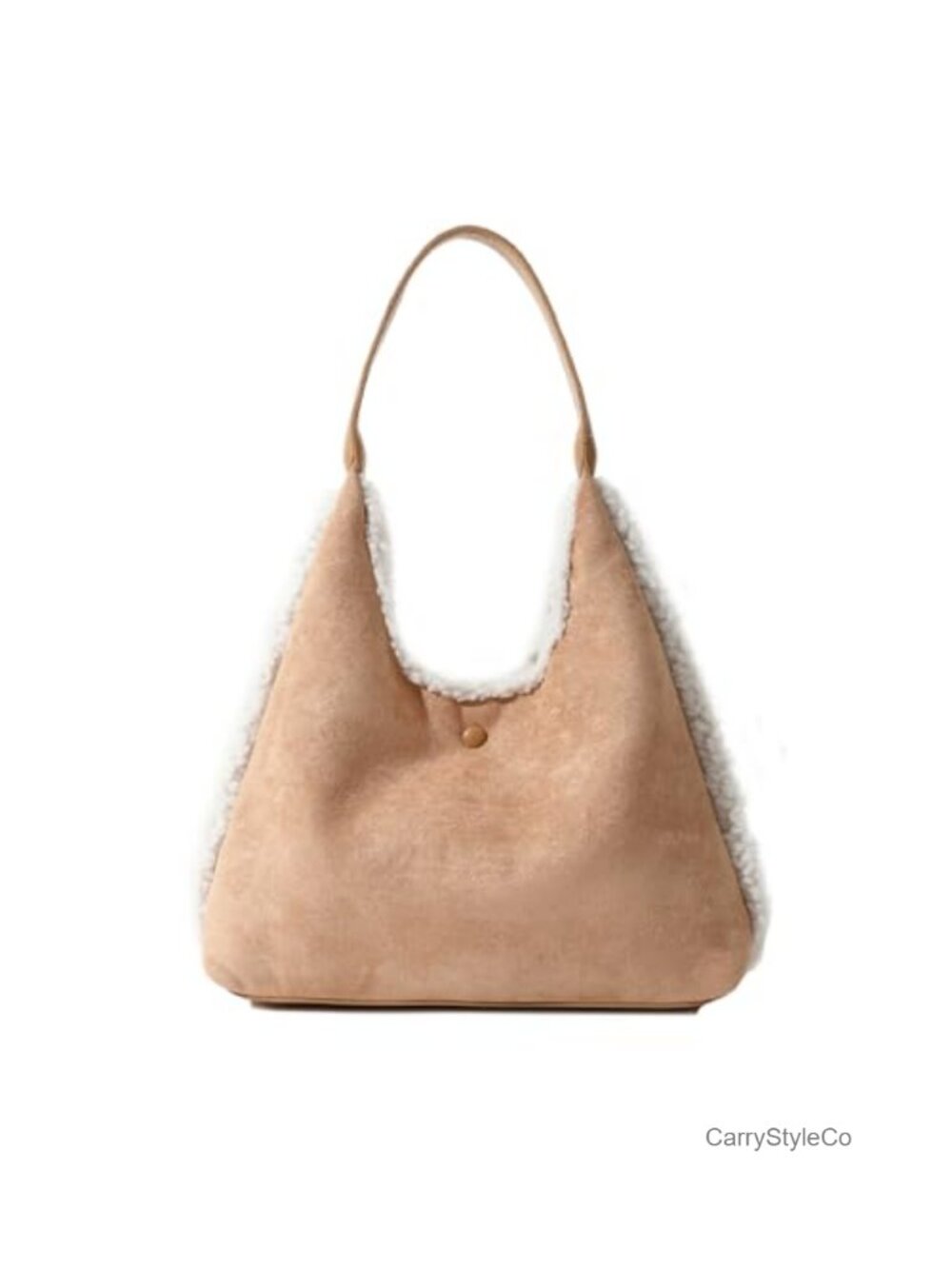 Suede Slouchy Shoulder Bag Large Capacity Crescent Tote Purse